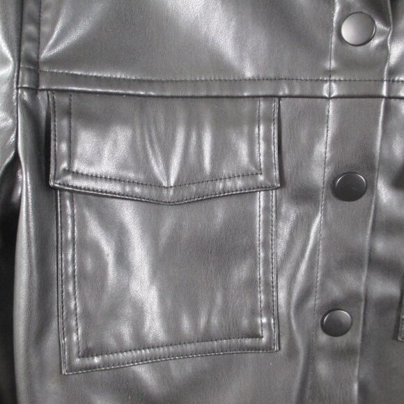 BTWEEN BLACK VEGAN LEATHER JACKET - Picture 5 of 8